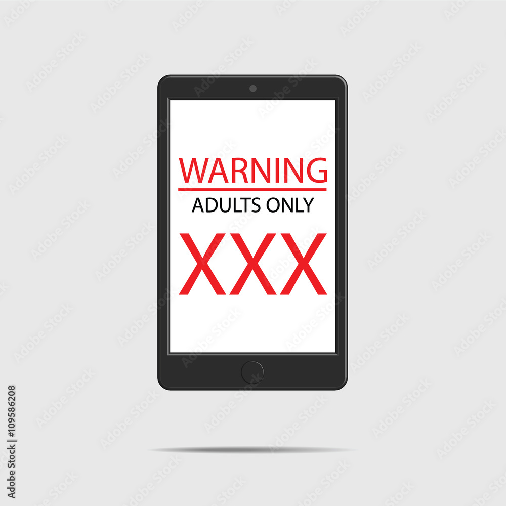 vector render of a phone with adult content on the screen vector render of a phone with adult content on the screen