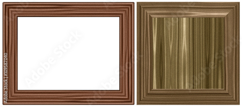 Fototapeta Naklejka Na Ścianę i Meble -  wooden frame isolated on white, set