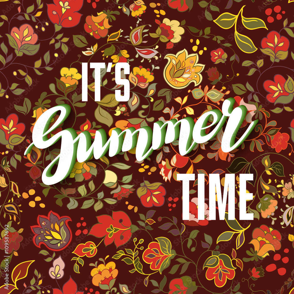 Obraz premium It is summer time lettering background. 