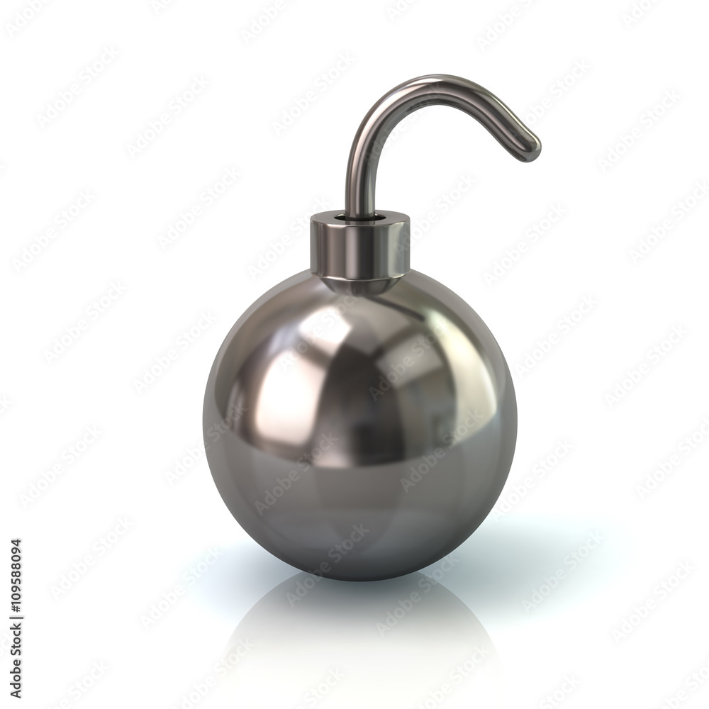 Obraz premium 3d illustration of silver bomb icon isolated on white background