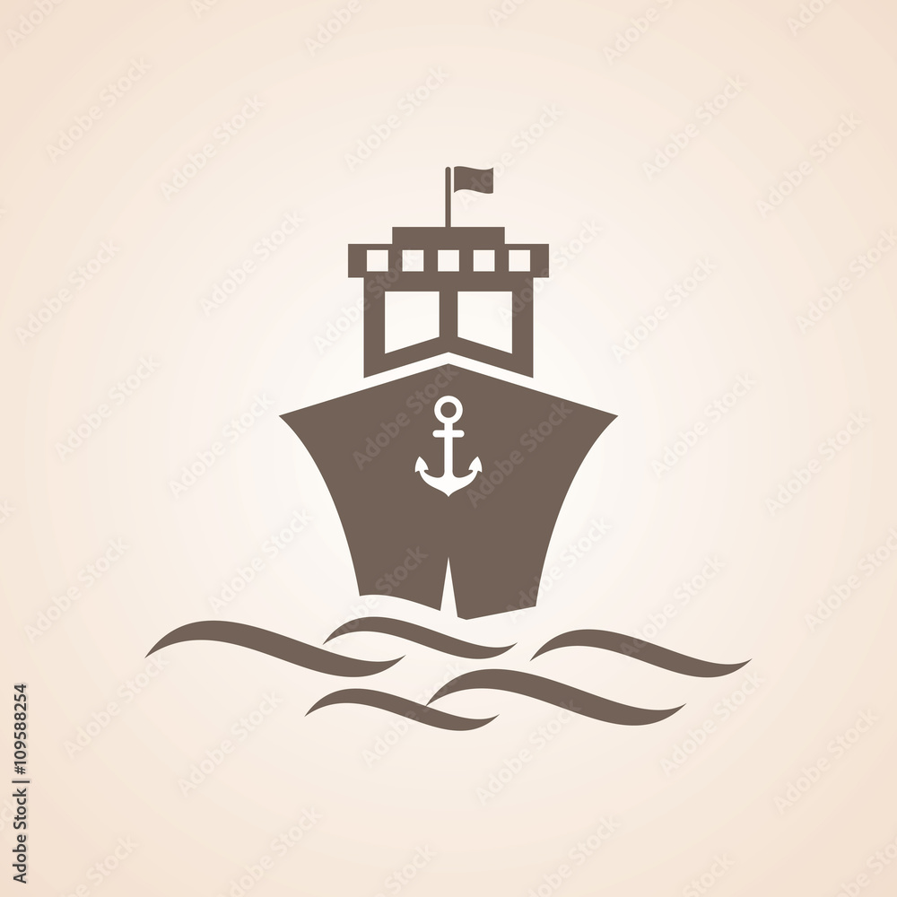 Icon Of Ship Or Cruise. Icon Of Ship Or Cruise.