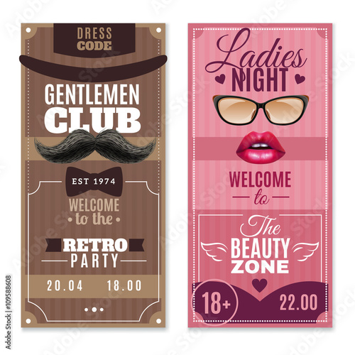 Gentlemen Ladies Special Events Banners Set 