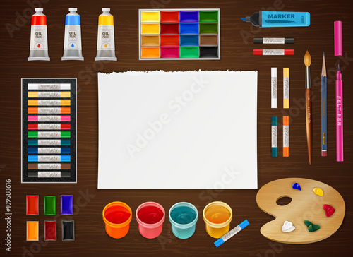 Artistic Design Concept On Wooden Background 