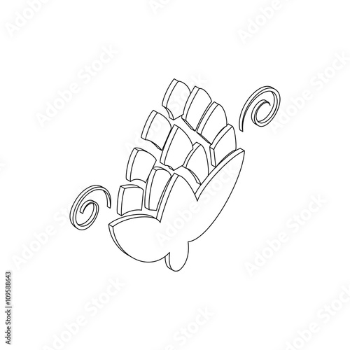 Hop icon,  isometric 3d style