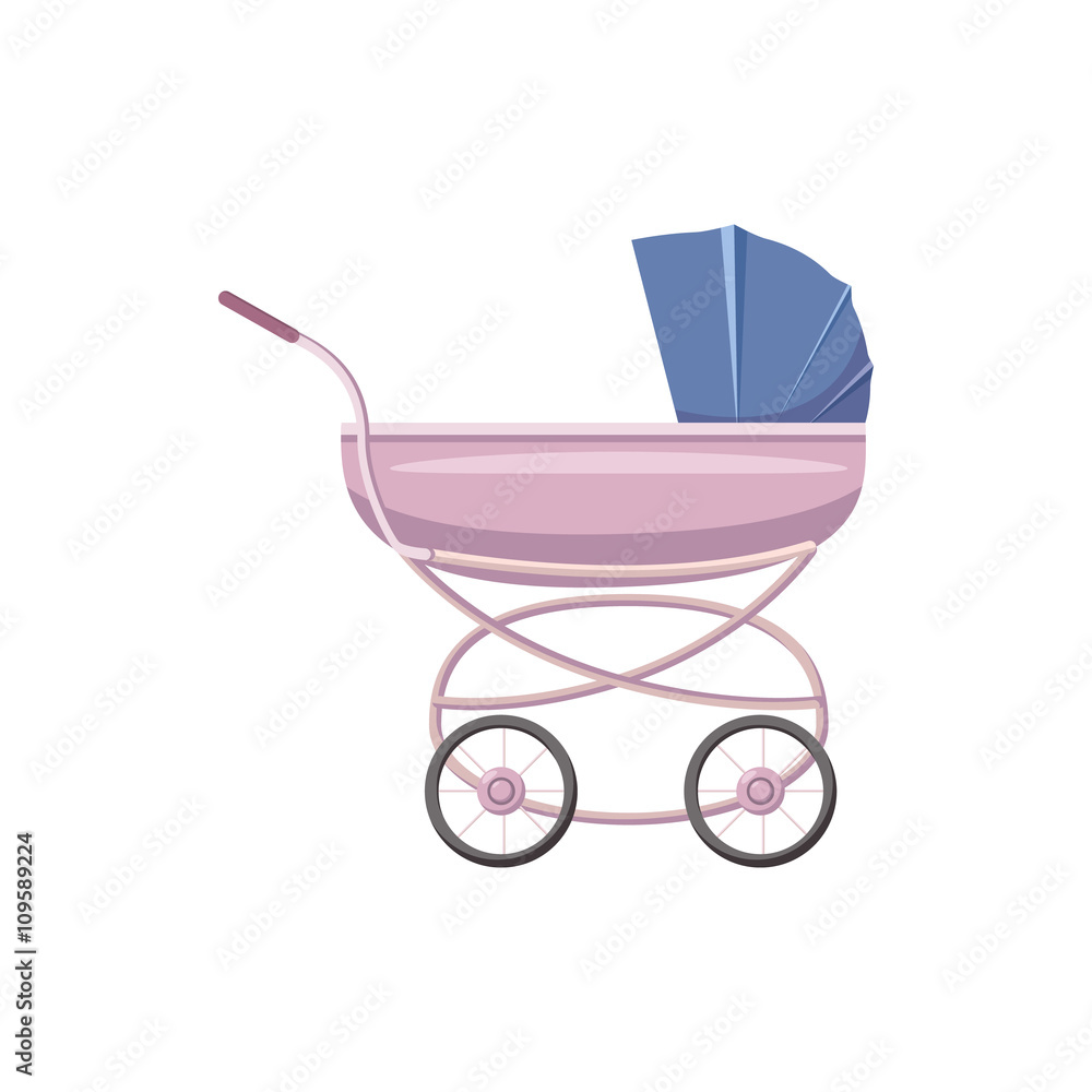 Baby stroller icon, cartoon style Baby stroller icon, cartoon style