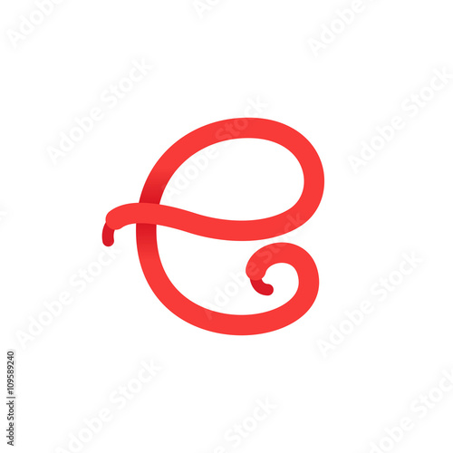 E letter logo formed by shoe lace.