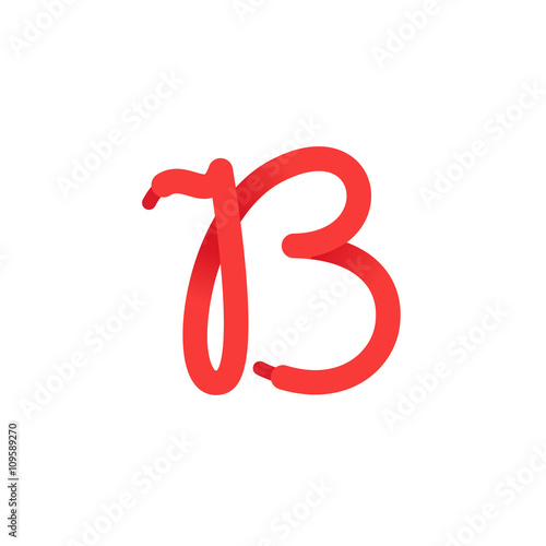 B letter logo formed by shoe lace.