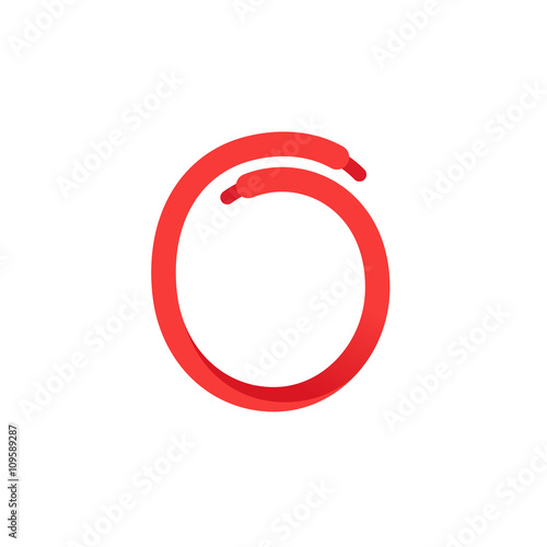 O letter logo formed by shoe lace.