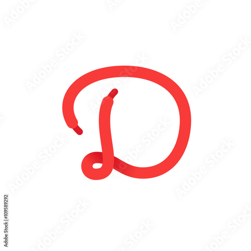 D letter logo formed by shoe lace.