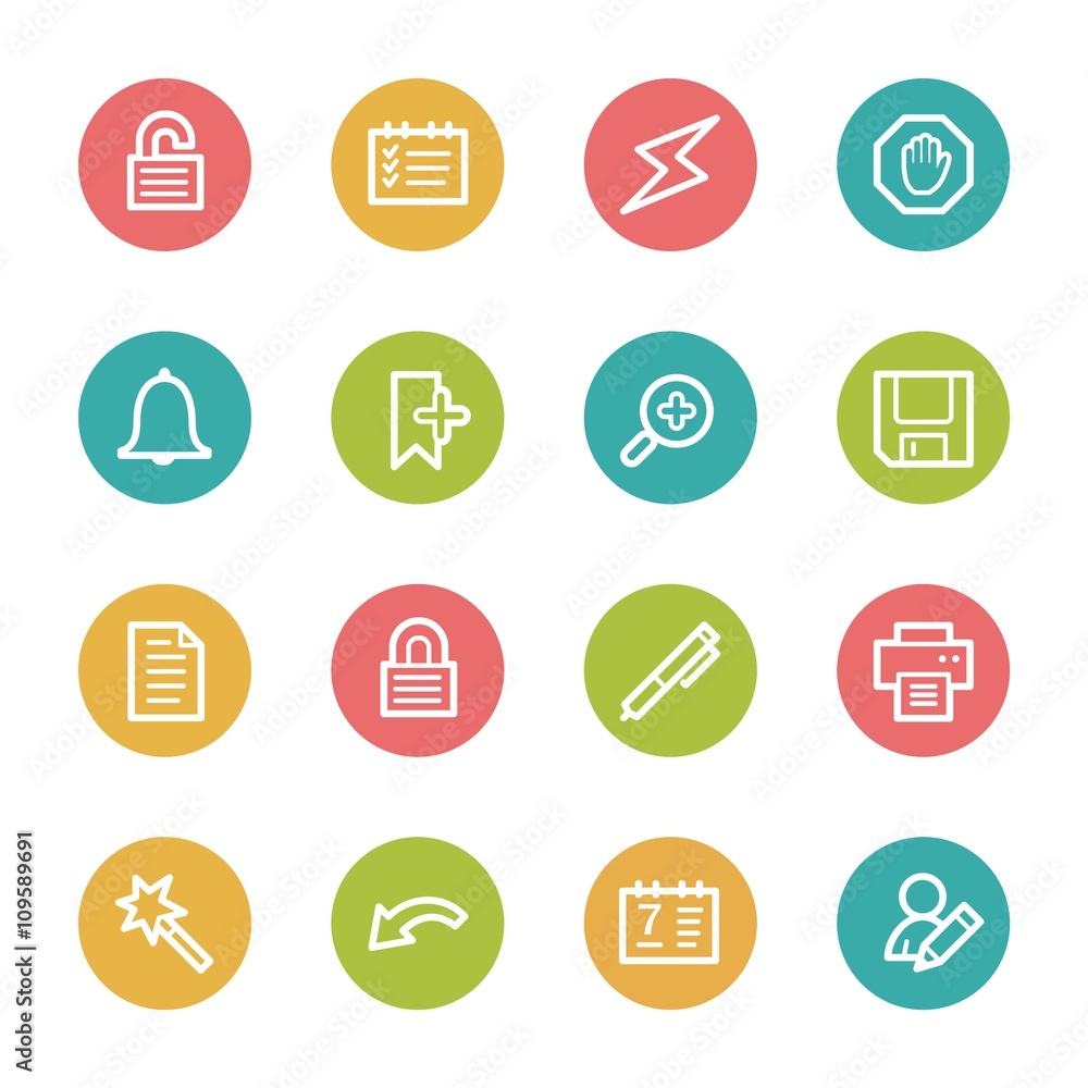 Organizer Web Icons Set Organizer Web Icons Set