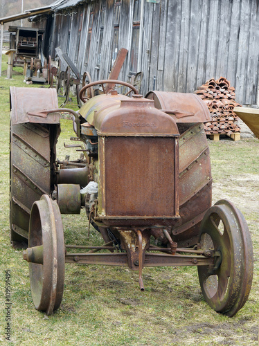 rusty retro American tractor photo