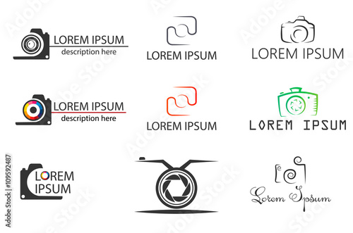 photographer, set icons and logos for the photographer. vector