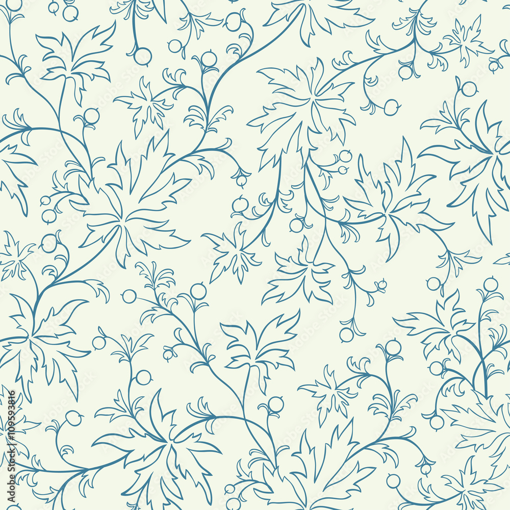 Seamless texture with leafs and berries. Gorgeous seamless floral background. Seamless texture with leafs and berries. Gorgeous seamless floral background.