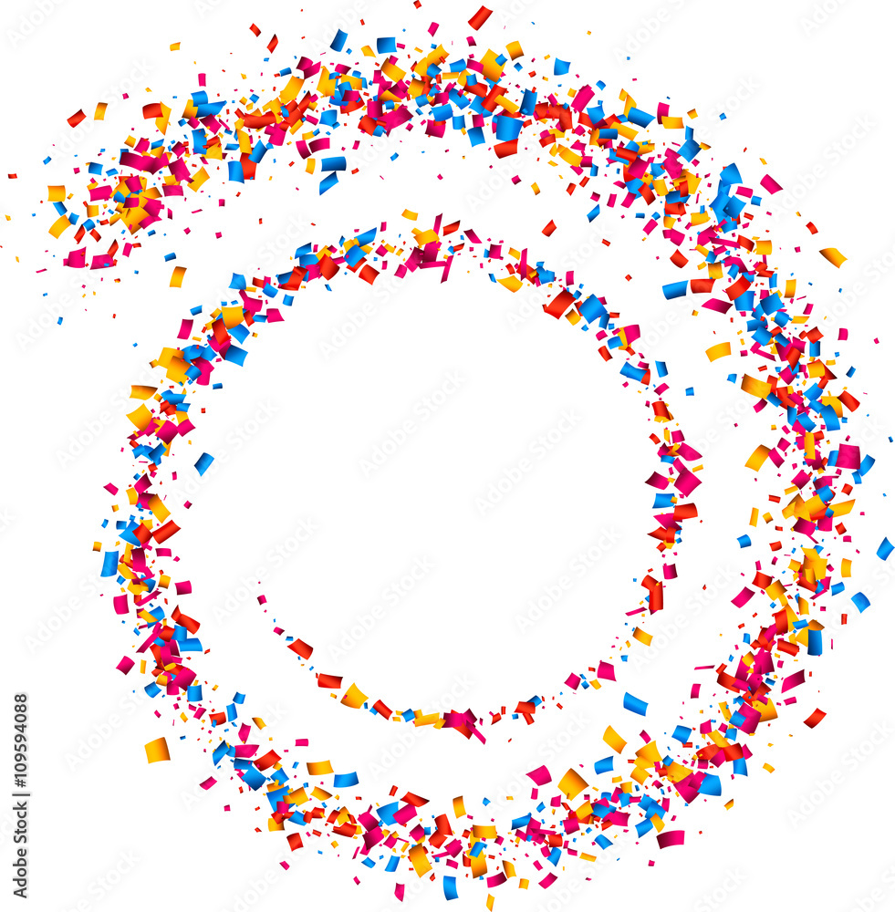 Background with spiral of confetti. Background with spiral of confetti.