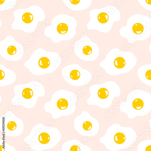 Seamless pattern with scrambled eggs