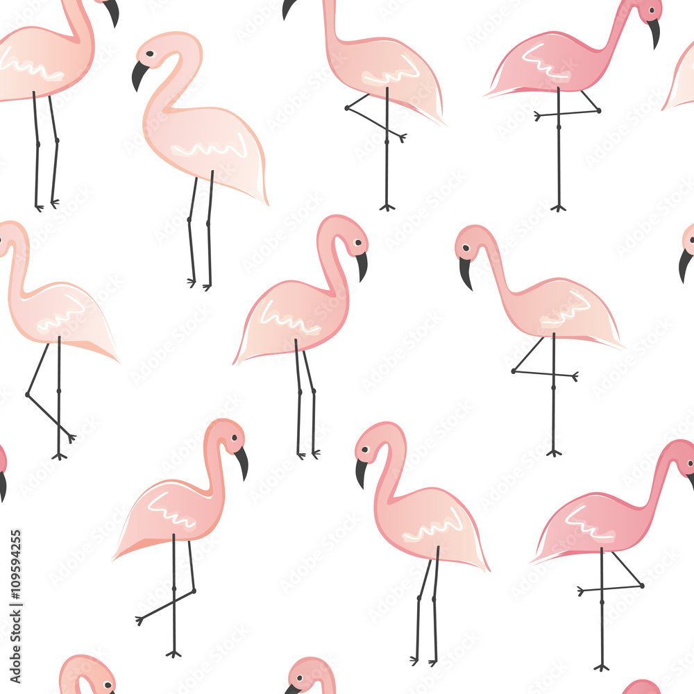 Fototapeta premium flamingos seamless pattern
