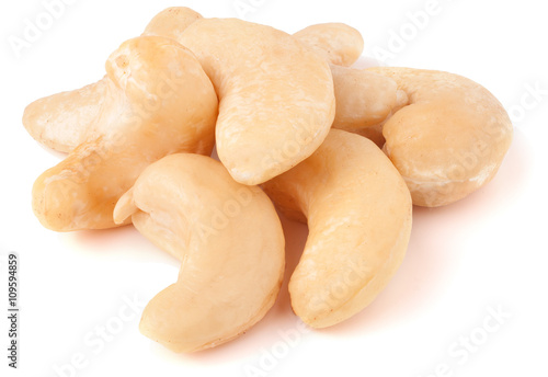 heap of cashew nuts isolated on a white background