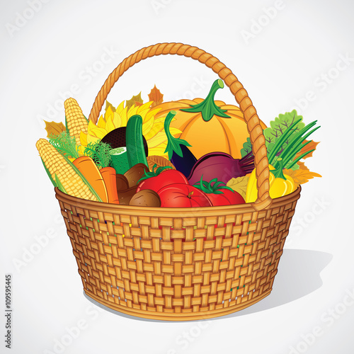 Autumn Vegetable and Fruits Harvesting