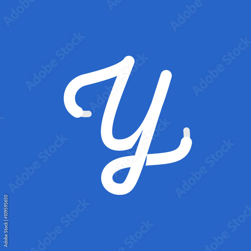 Y letter logo formed by shoe lace.