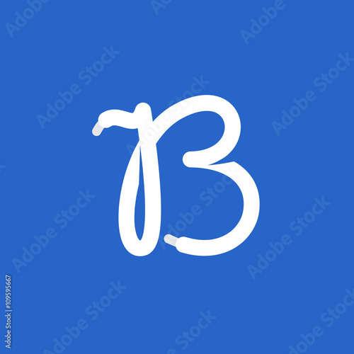 B letter logo formed by shoe lace.