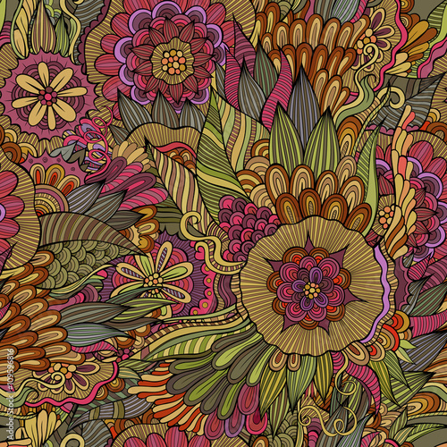 floral ornamental seamless pattern