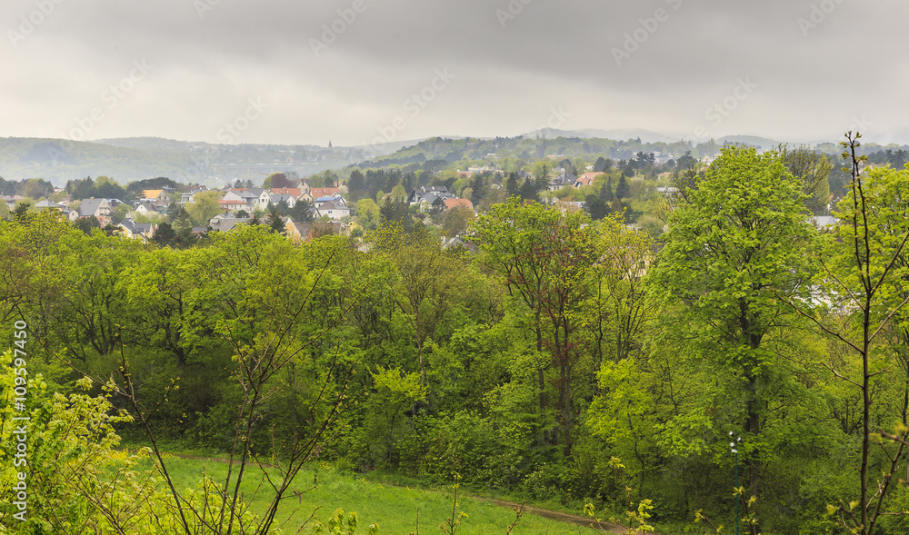 The town Maria Enzersdorf near Vienna.View from Castle Liechtens