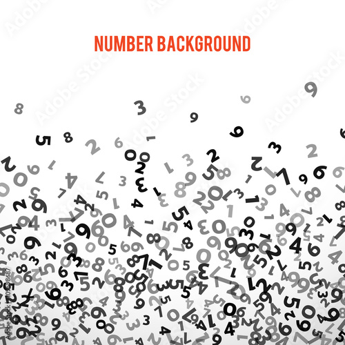 Abstract math number background. Vector illustration