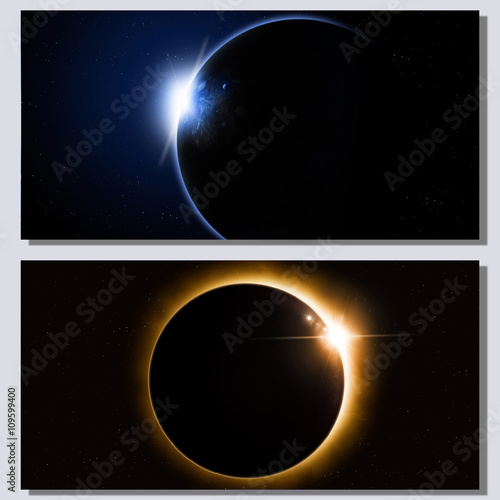 Fototapeta Naklejka Na Ścianę i Meble -  Space Eclipse Banners