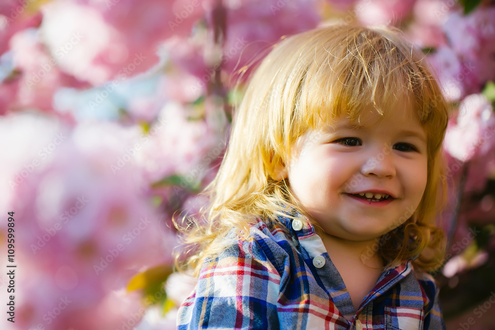 Smiling boy in bloom Smiling boy in bloom
