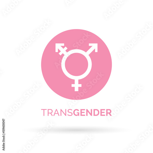 Transgender icon. Transgender sign. Pink transgender symbol on white background. Vector illustration.