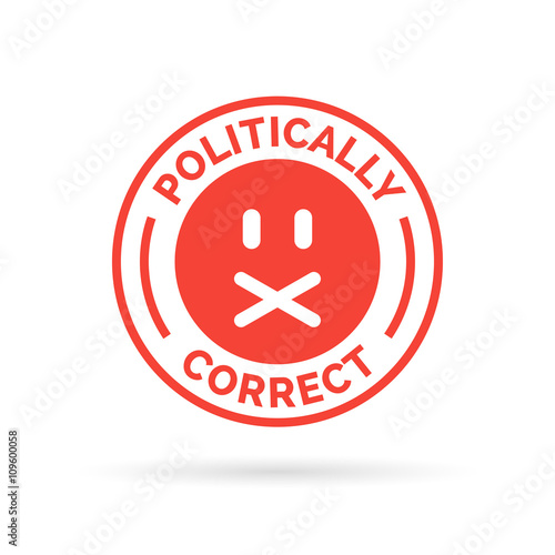 Politically Correct icon. Political correctness symbol. Censorship of the freedom of speech sign. Vector illustration. photo