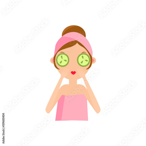 Girl Doing Cucumber Mask