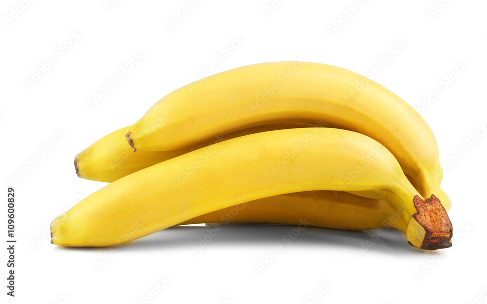 Bunch of ripe bananas, isolated on white Bunch of ripe bananas, isolated on white