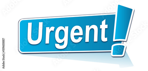urgent sur étiquette bleue