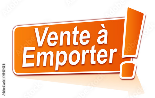 vente à emporter sur étiquette orange