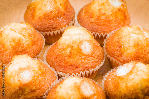 baked muffins on table