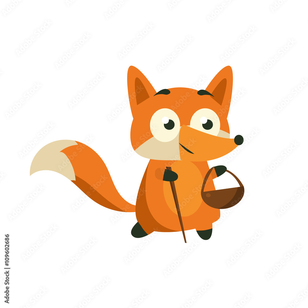 Fox Picking Berries And Mushrooms Fox Picking Berries And Mushrooms