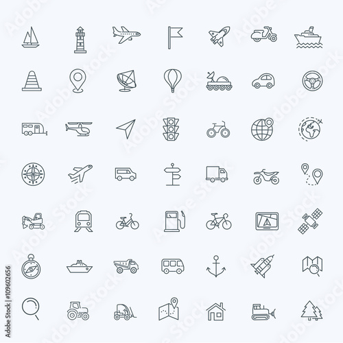 Outline web icons set - navigation