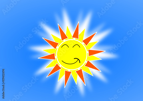 Sonne mit blauem Himmel