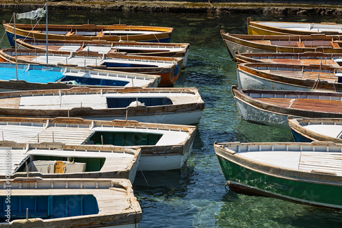 Wallpaper Mural Traditional wooden fishing-boats moored in the mediterranean sea. Torontodigital.ca