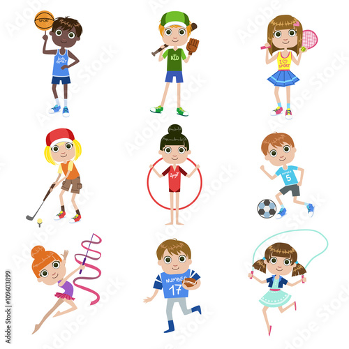 Kids Doing Sports Set