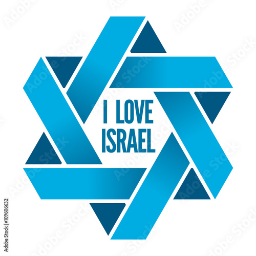Israel or Judaism logo with Magen David sign