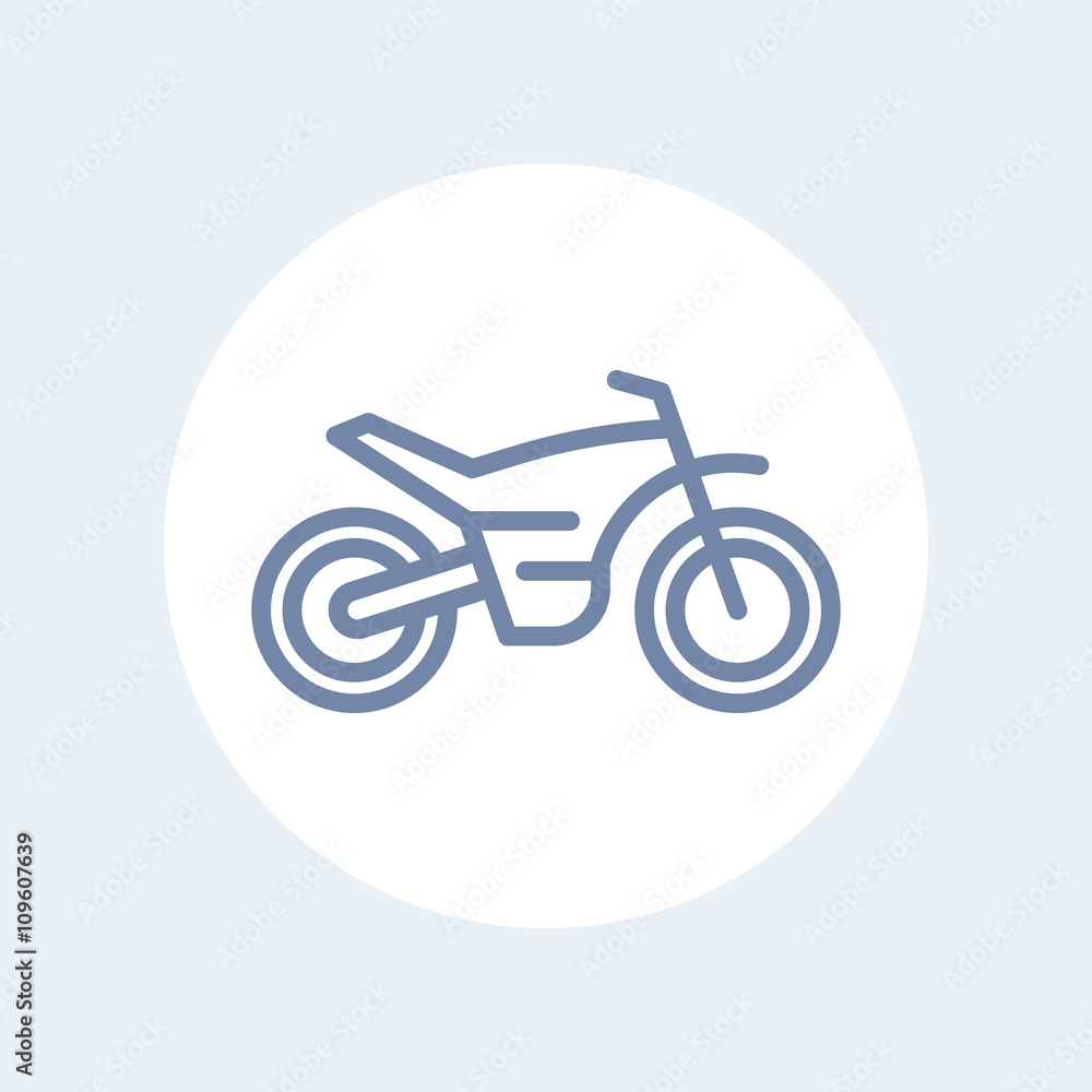 offroad bike, motorcycle line icon, motocross bike pictogram, sign isolated on white, vector illustration offroad bike, motorcycle line icon, motocross bike pictogram, sign isolated on white, vector illustration