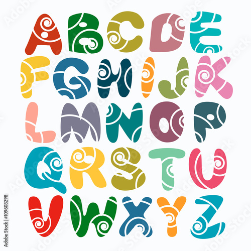 Modern handwritten English alphabet