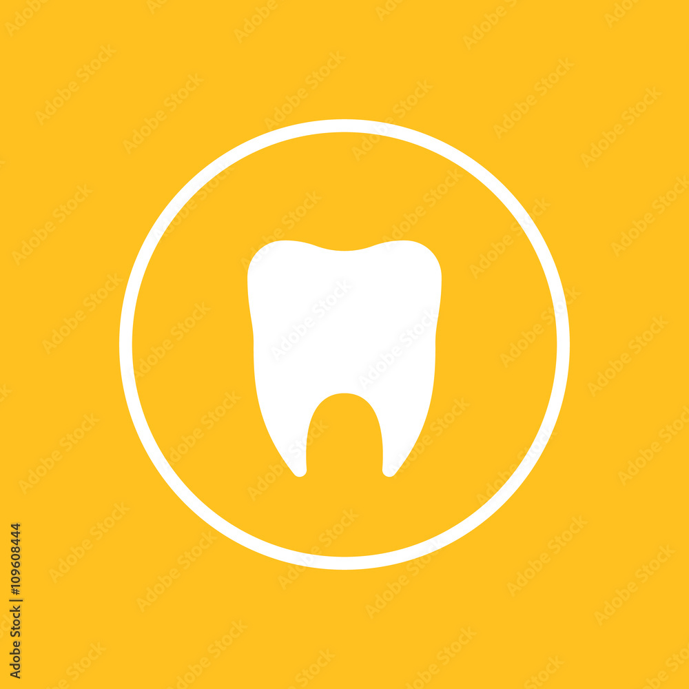 Stomatology, tooth icon in circle, tooth sign, vector illustration Stomatology, tooth icon in circle, tooth sign, vector illustration