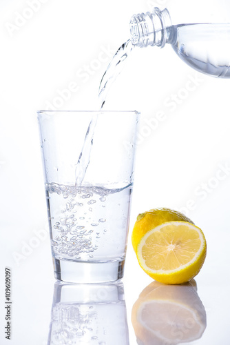 Glass of water with lemon