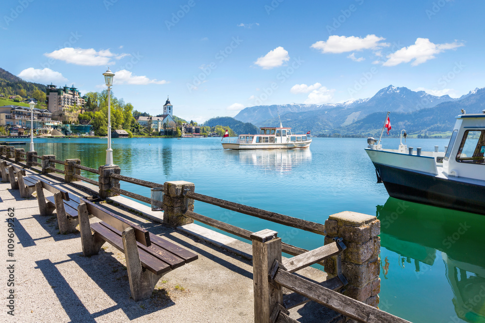 Wolfgangsee lake cruise at St. Wolfgang, Salzkammergut, Austria