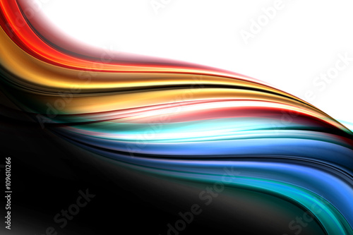 Colorful Shiny Abstract Wave Design Black and White Background