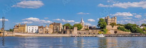 View to historical Rochester across river Medway