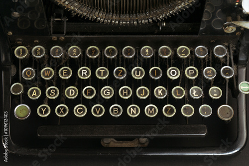 Close-up of an Old Typewriter Keyboard
